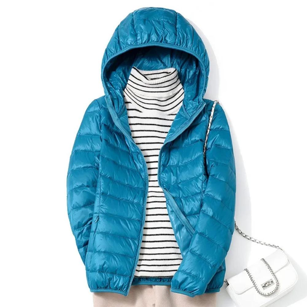 Women Fashion Short Ultralight Thin Packable Puffer Jackets Female Sweet Style Down Coats