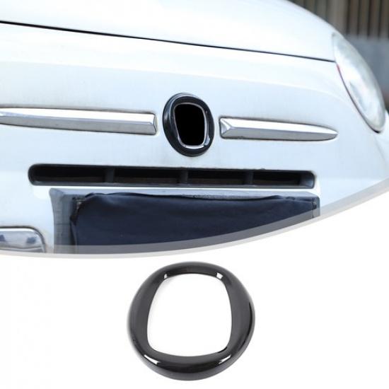 Front Piano Black ABS Emblem Surround Trim For Fiat 500 2007-2015