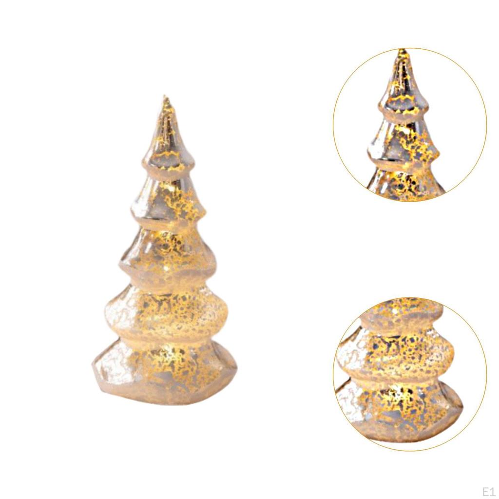 Beleuchtete Glas Tischplatte Künstliche Weihnachten Baum Dekoration Ornament Nacht Lampe