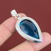 Faceted Swiss Blue Topaz Pendant Gemstone Pendant Handmade Jewelry 925 Sterling Silver Pendant Dainty Pendant Gift For Dad Statement Jewelry