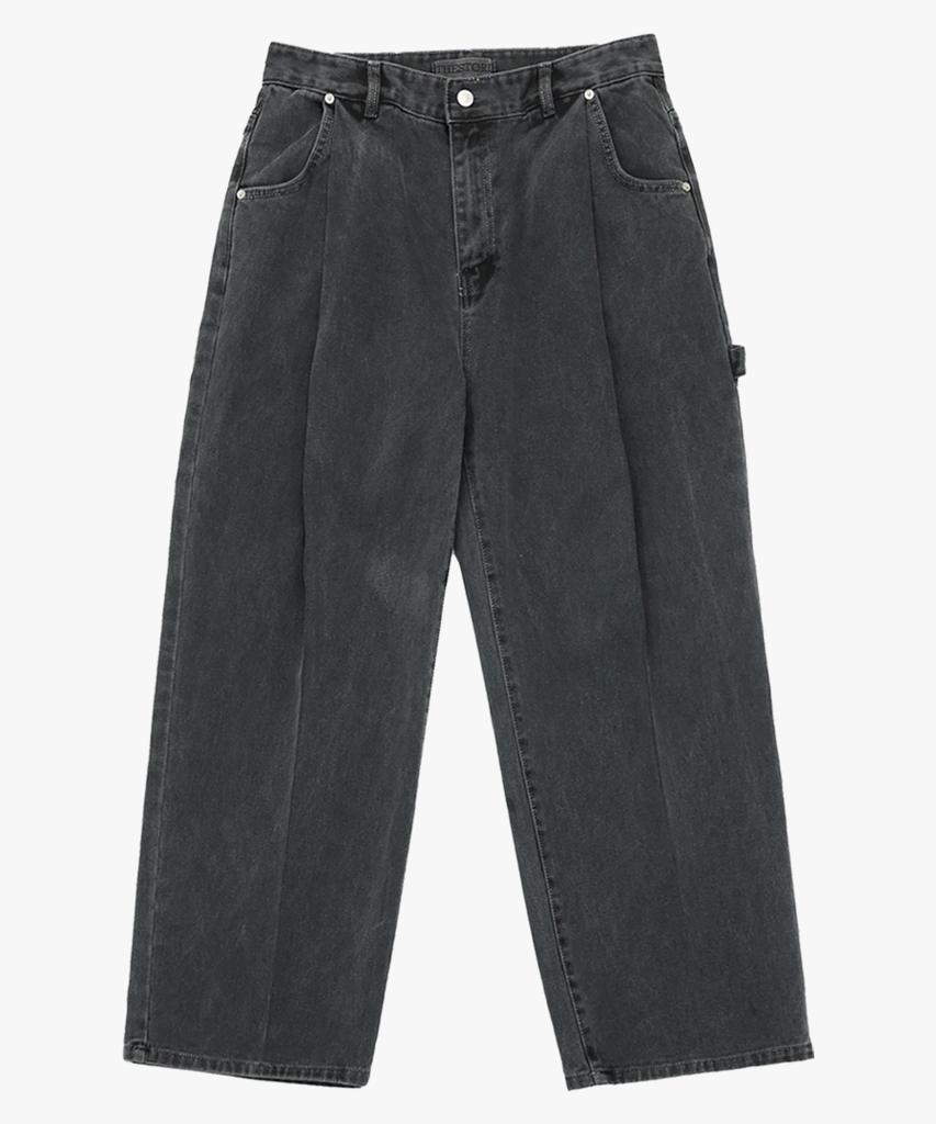 Deoseutoli Pigment Wide Cotton Pants (Charcoal)