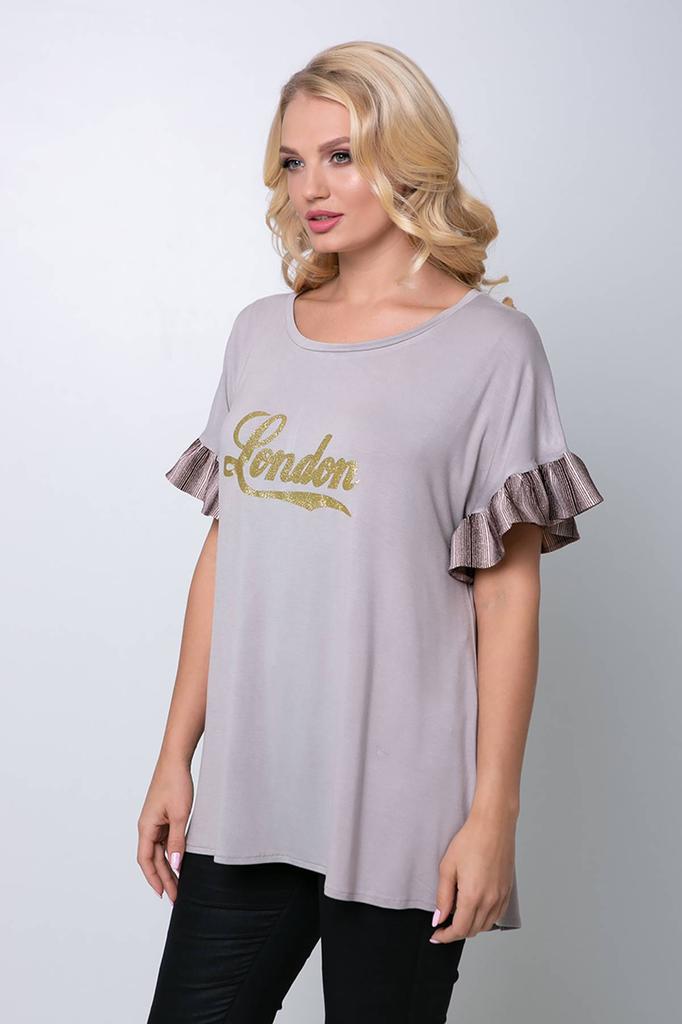 T-Shirt mit Rüschen an den Ärmeln Tatiana LONDON