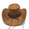 New ethnic style men's and women's jazz hats, European, American and British style new woolen top hats, western denim middle edge curl top hats