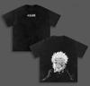 Japanese Anime Jujutsu Kaisen T-shirt Ryomen Sukuna Y2k Washed T Shirt Summer Short Sleeve 100% Cotton Tees Tops Men's Clothing