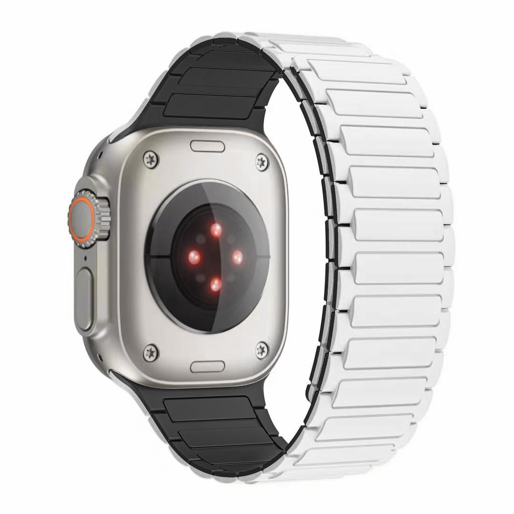 Magnetic Silicone Strap for Apple Watch Bands ultra 2 3 49mm 44mm 40mm 45mm 41mm 46mm correa Bracelet iWatch Series 11 10 9 8 Se