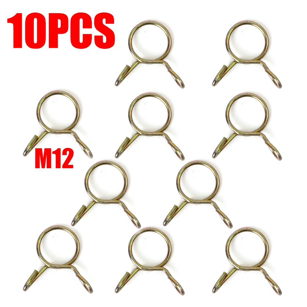 10Pcs 5/6/7/8/9/10/11/12/13/14mm Stainless Steel Spring Hoop Hose Clamp Adjustable Oil Hose Water Pipe Fixed Clip Home Hardware