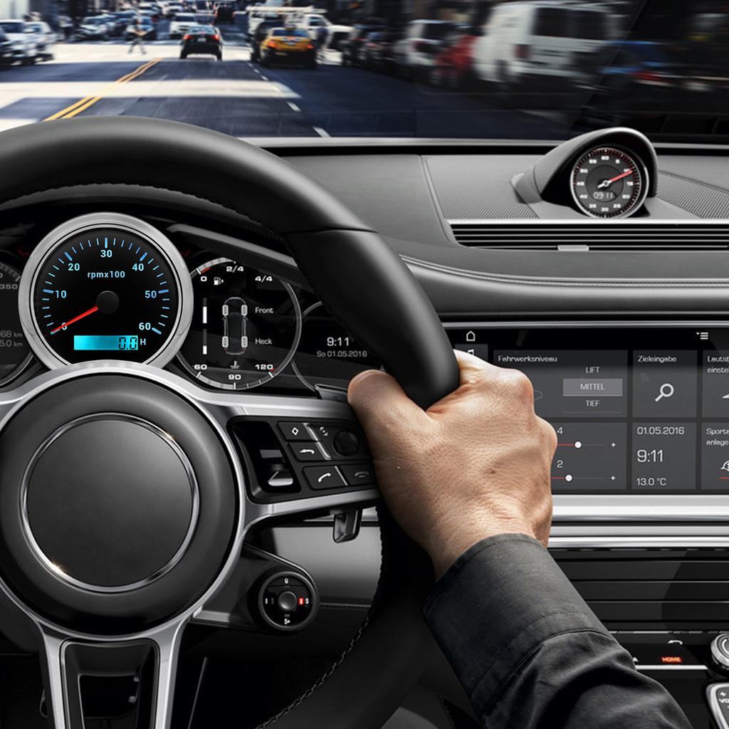 12V/24V 85MM Tachometer-lehre 3000 4000 6000 7000 8000 RPM Tach Stunde Meter LCD Display Für motorrad Hub Motor Auto Boot