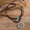 Beaded Necklace Women'S Versatile Butterfly Wooden Bead Retro Turquoise Necklace Jewelry