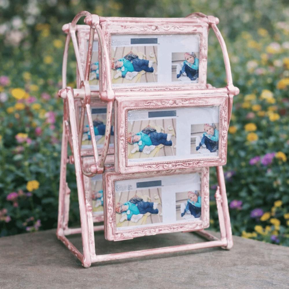 12 Miejsc na Zdjęcia Obrotowa Ramka na Zdjęcia 360° Obracana Półka na Zdjęcia Prezent Urodzinowy