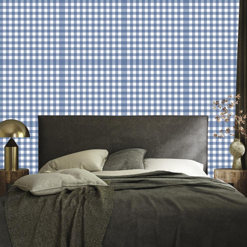 Wallpaper Fabric Pattern Blue and Azure for Living Room and Bedroom 50x1000