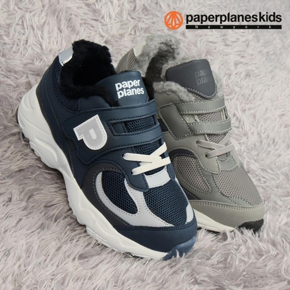 

[paper Plane Kids] Kids Fur Sneakers Winter Shoes Model navy/230