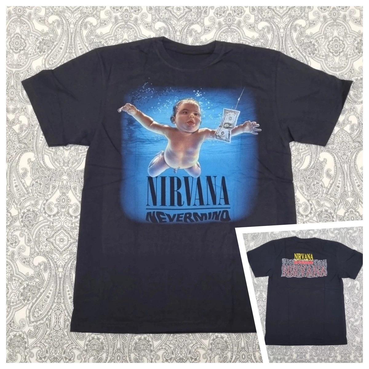 

Футболка группы Nirvana Nevermind Размер L Графический принт Новая In Utero Курт Кобей Высококачественная Люкс Для обоих Y2k Короткий рукав футболка S