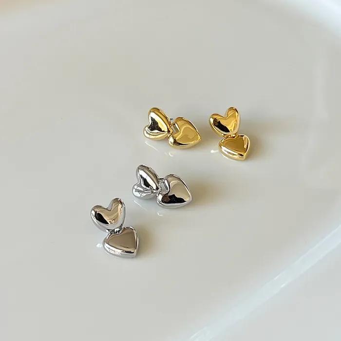 Two Heart Earrings (2colors)