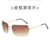 Personalized trend frameless sunglasses women's European and American fashion wear butterfly decorative women sunglasses