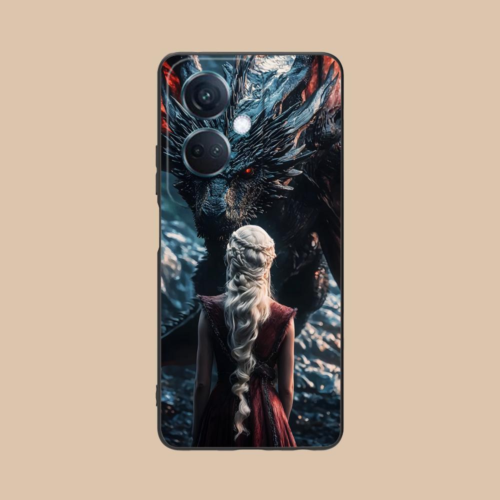 Dragon Queen Matte TPU Mobile Phone Case for OPPO Reno 14 13 12 11 10 9 8 7 6 5 F T Pro 5G Colorful Printing Cover