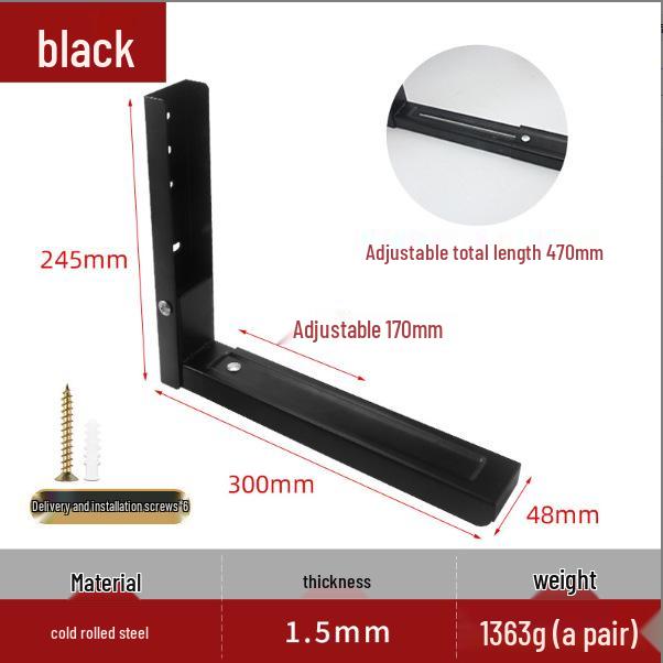 Retractable Wall-Mounted Kitchen Shelf for Microwave Oven, Stainless Steel Bracket