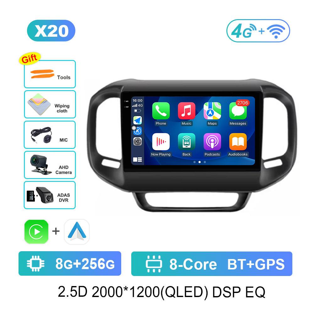 for FIAT Toro 2017 - 2021 Car Radio Multimedia Player Android 14 GPS Navigation 4G BT DSP Stereo Split Screen WiFi Auto Tools