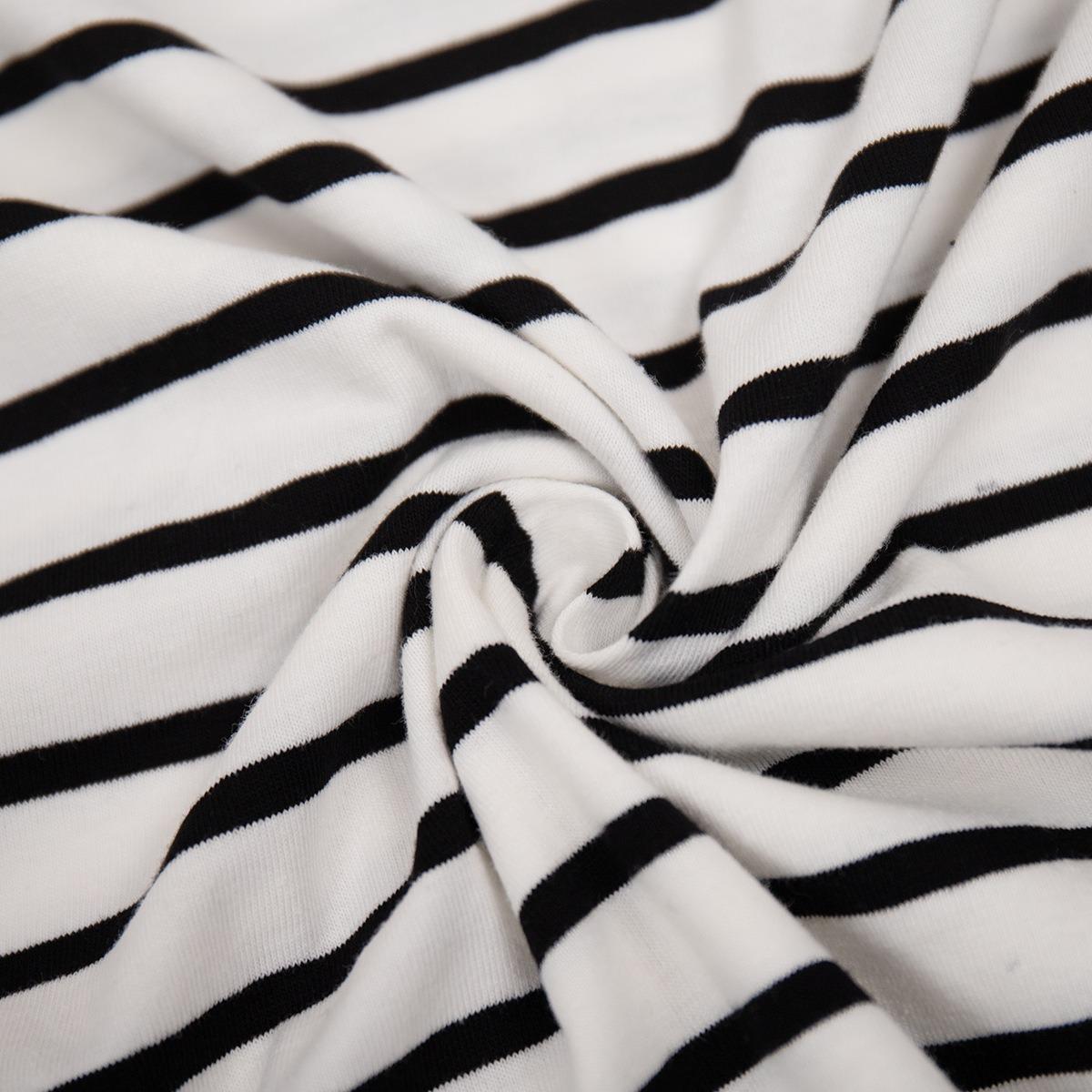 

2025 Spring Fashion Striped Long Sleeve T-shirt Women s Cotton Round Neck Casual Versatile Top for Europe and America XL