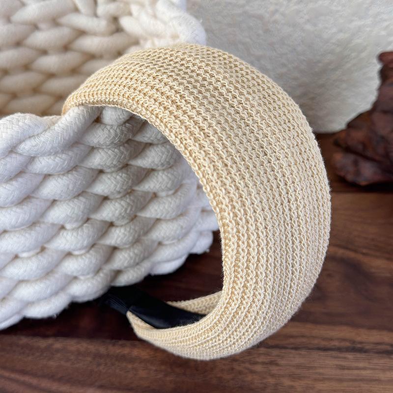 Retro Solidna Wełna Dzianinowa Szeroka Opaska Kobiety Moda Temperament Obręcz do Włosów Pani Mycie Twarzy Duża Opaska do Włosów Wszechstronne Akcesoria