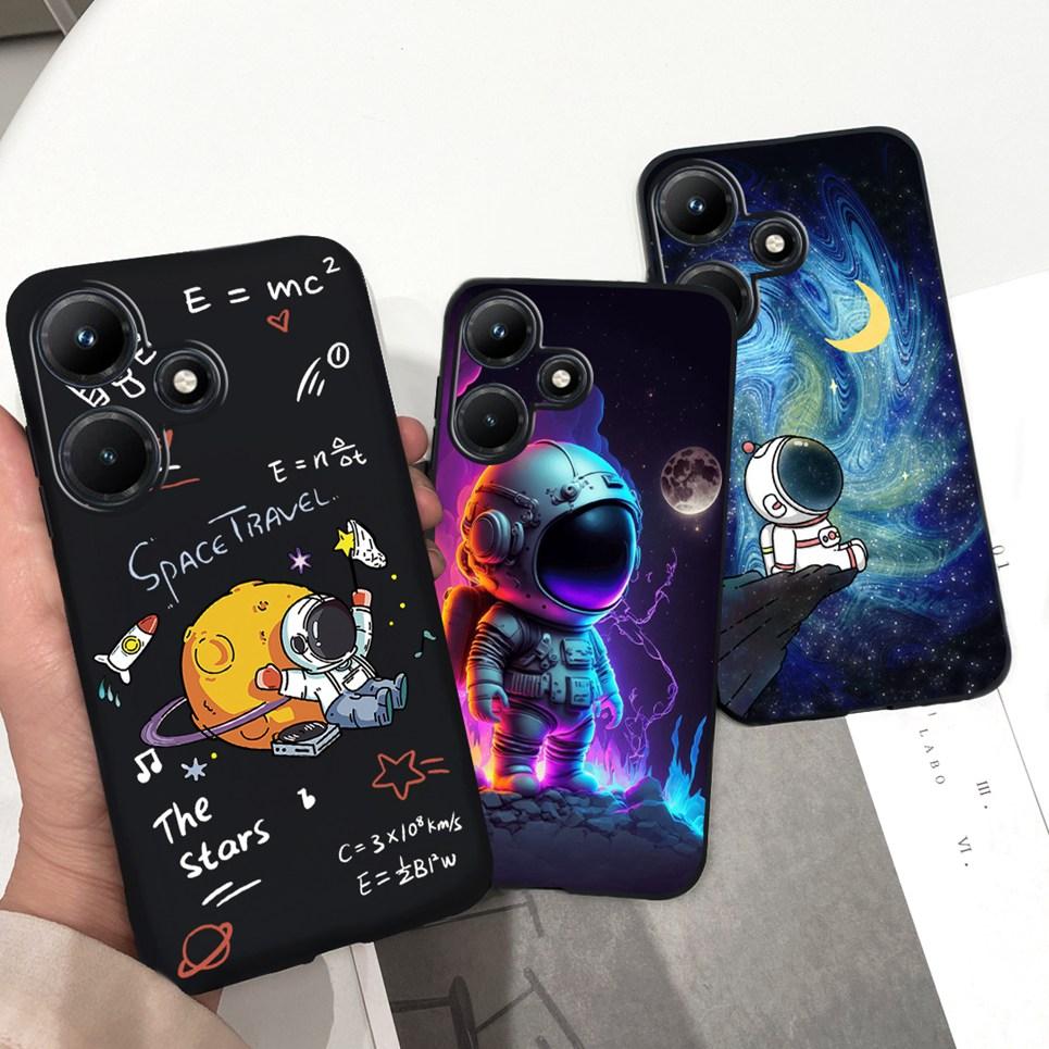 For Infinix Hot 30i 30 Play NFC Case Moon Night Flower Liquid Silicone Back Cover For Infinix Hot 30Play 30i 30 Play Phone Case