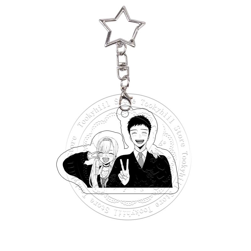 My Dress-Up Darling Acrylic Keychain Cos Props Chibi Cute Anime Charms Marin Kitagawa Keyring Bag Pendant Decoration Cartoon