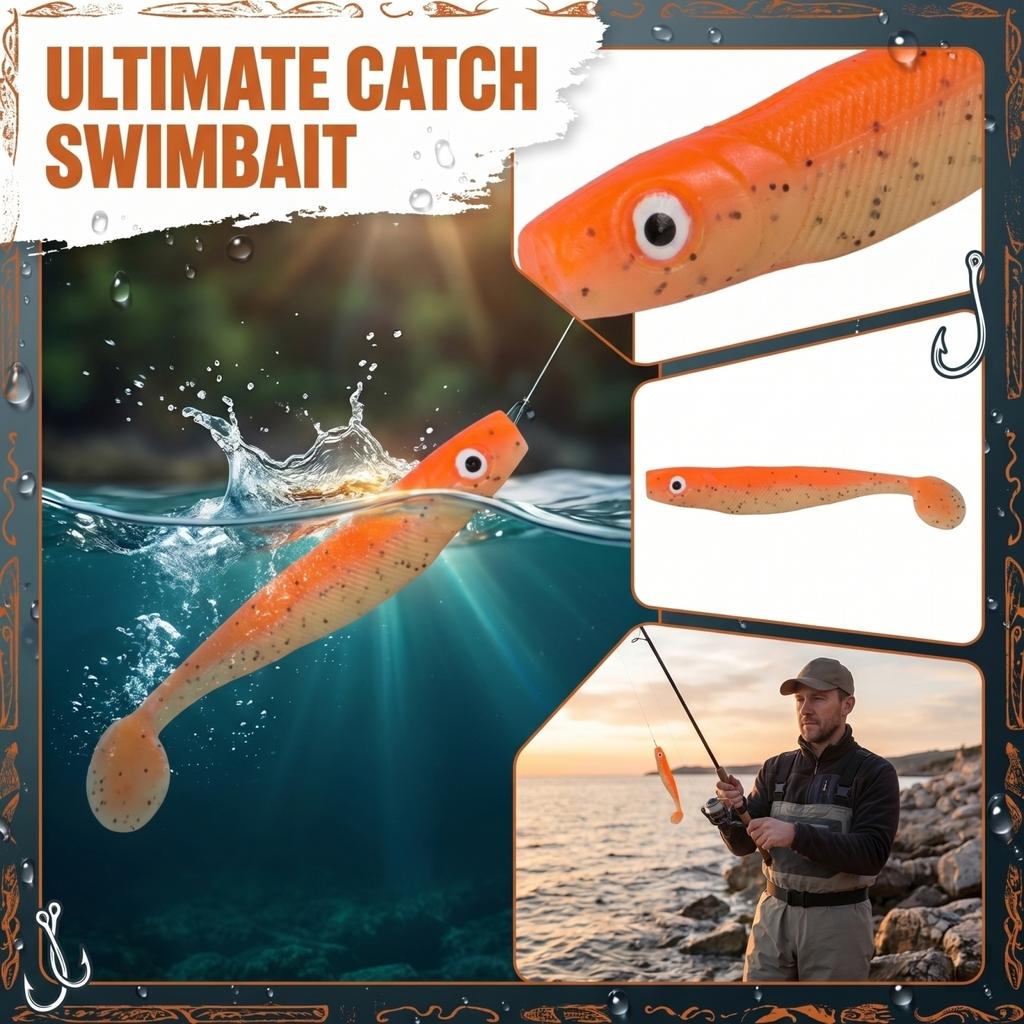 Soft Bait Fishing Lure Paddle Tail Design Durable Flexible Material Suitable for Freshwater and Saltwater Fishing Long Casting Distance