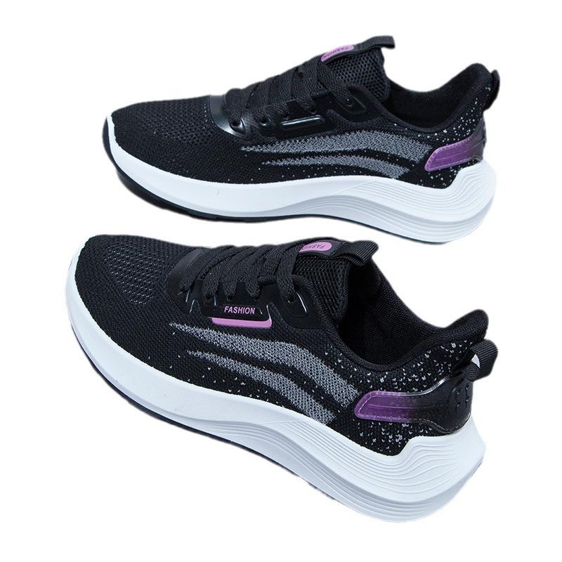 New women's shoes trend breathable flying woven women's sports shoes comfortable platform travel shoes live broadcast of the same women's casual shoes