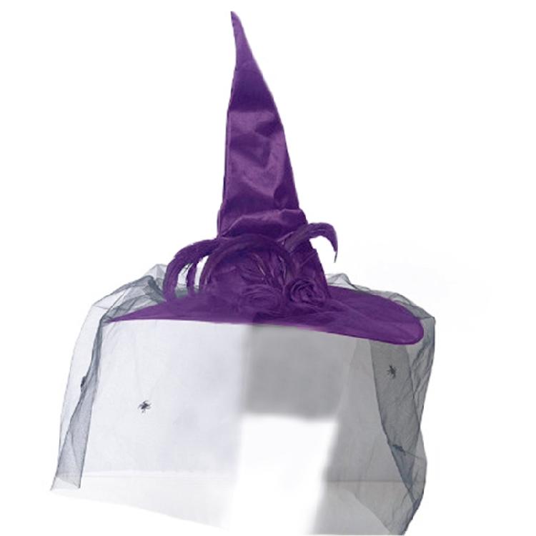 

Crumpled Witch Hat Adjustable Size Witch Hat Role Playing Event Hat Spiders For Halloween Spooky Party Costume Accessory 1 фіолетовий