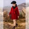 Girls' Red Faux Two-Piece Knitted Dress, 2025 Style, Autumn/Winter Fashion for Big Girls