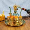 Russian Metal Wine Glasses & Pot Set for Home Décor and Gifts