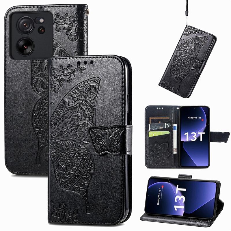 For Xiaomi 13T/Note 13 Pro/14/14 Pro Butterfly Printed Wallet Case, Cellphone Pouch case for Huawei Mate 60 Pro Plus