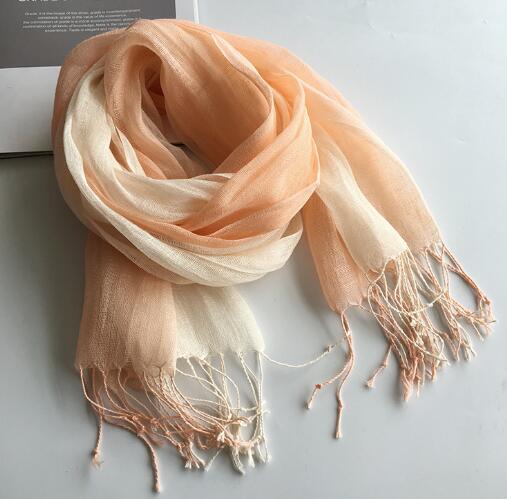 100% Linen Gradient Woman Spring Scarf Echarpe Muslim Hijab Foulard Shawls Tie Dye Scarves Women/Men Sjaal Scarfs for Ladies