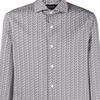 Emporio Armani Ss22 Patterned Button-Up Long Sleeve Shirt Men Shirts Gray 3L1C86-1NB3Z-F141