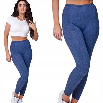 Spodnie Legginsy Długie Damskie Sportowe Getry GŁADKIE JEANSOWE Spodnie Legginsy Długie Damskie Sportowe Getry GŁADKIE JEANSOWE XS