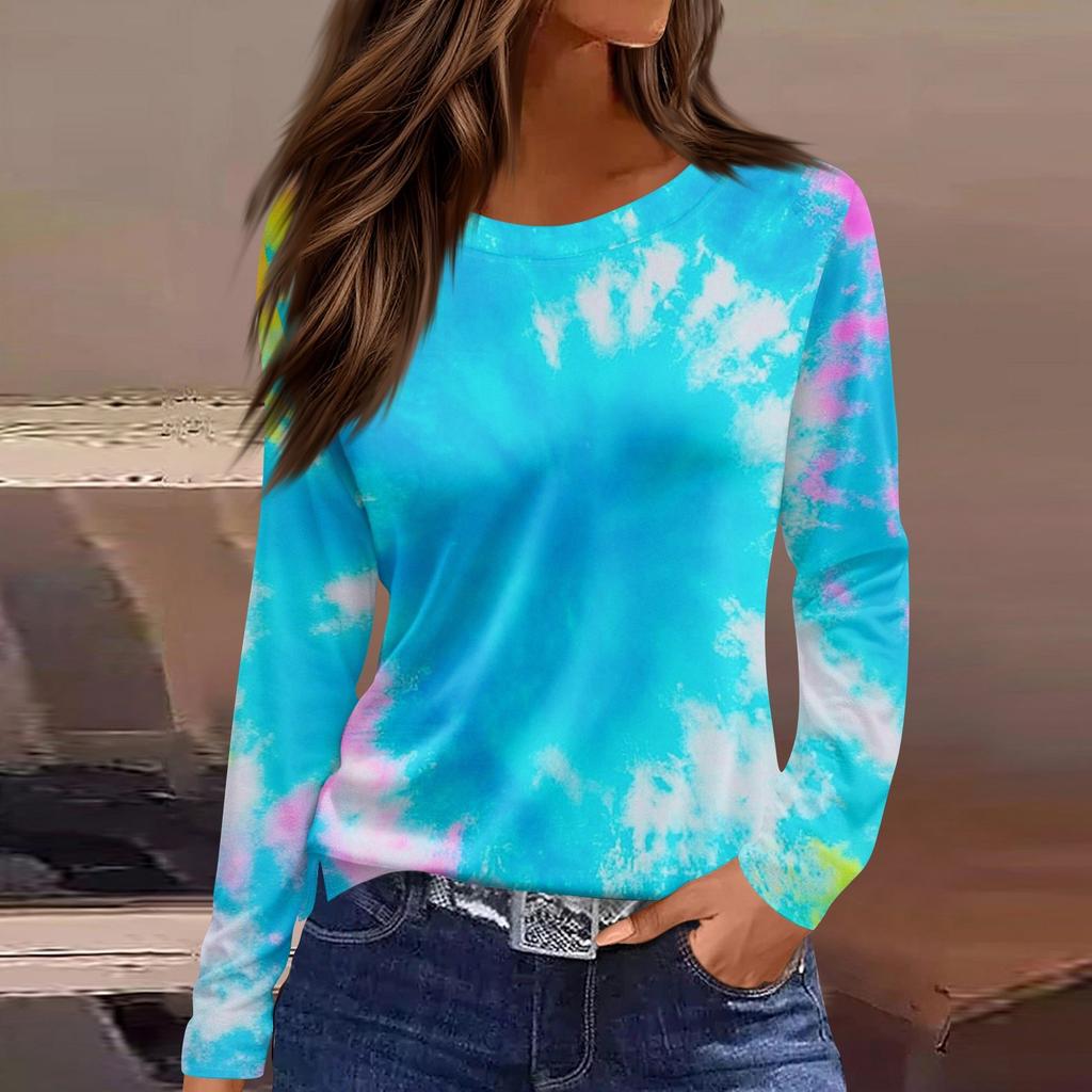Women's Daily Casual Long-sleeved Printed O-neck Top