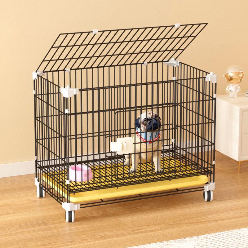 Reinforced Three-Layer Indoor Pet Cage with Toilet for Small Dogs