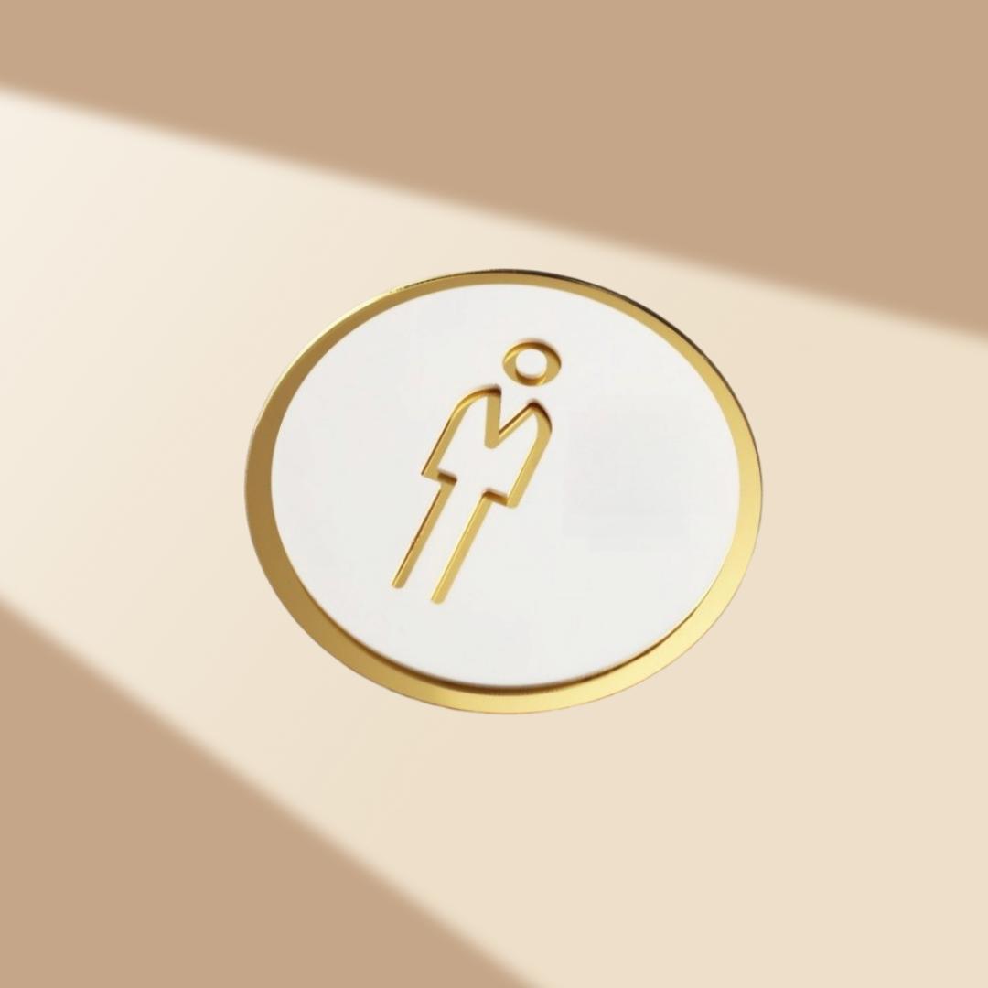 

1pc 10cm/3.937inch Acrylic Creative Modern Toilet Women Men Exit Door Plates Sign Symbol for Office Cafe Shop Hotel Restaurant 10cm