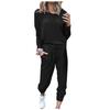 Women Fashion Pullover Long Sleeve Bandage Loose Pants Sweatsuits