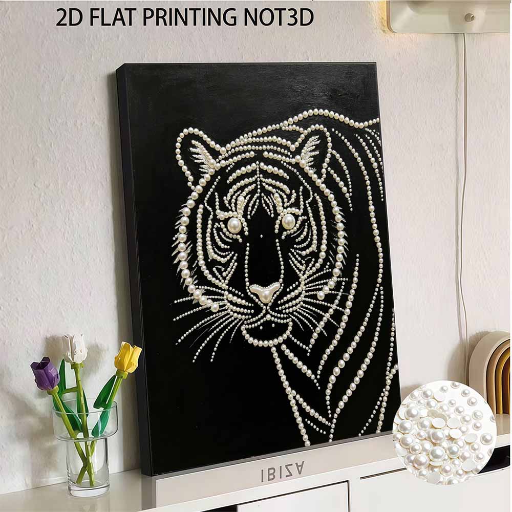 5D DIY Pearl Diamond Painting Kit Majestic Tiger Full Drill Embroidery Mosaic Art Home Wall Decor Gift