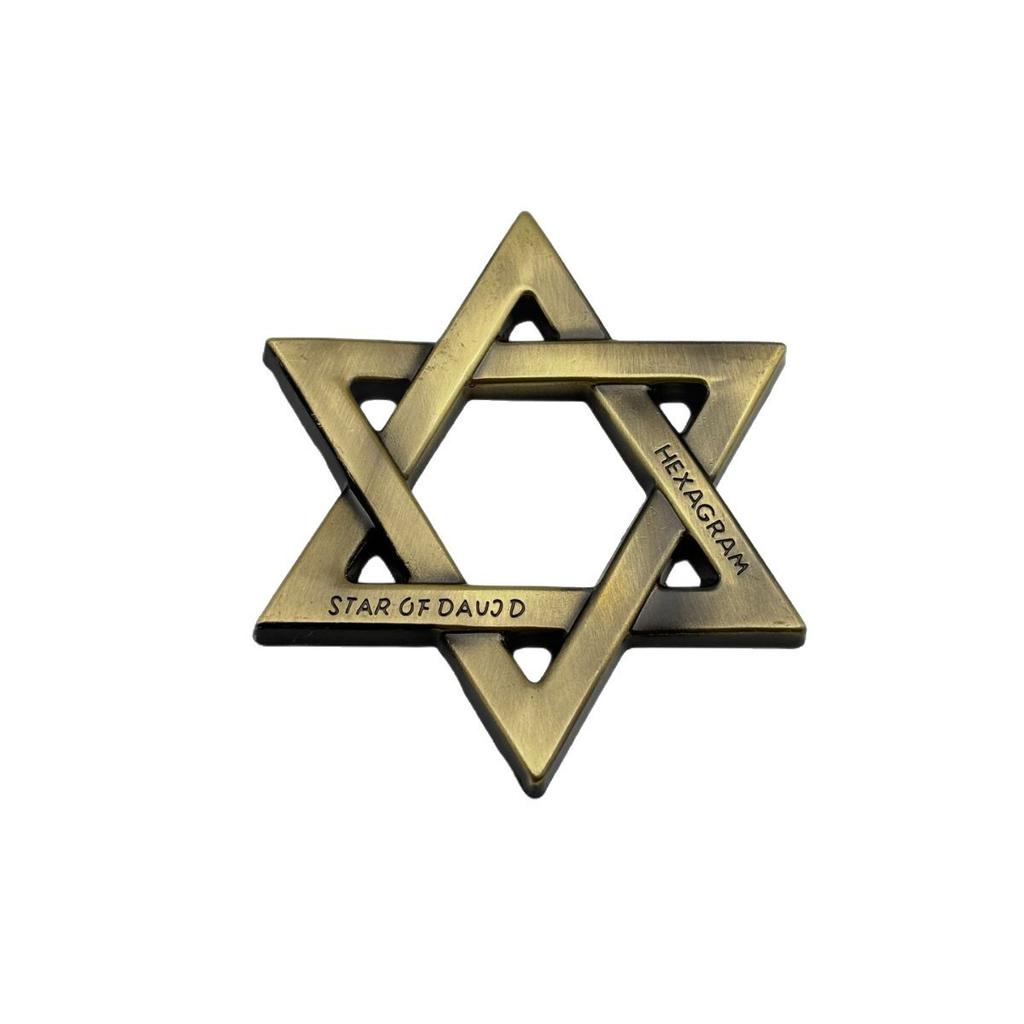 Personalized Metal Solomon Six-Pointed Star Emblem Decal Side Fender Rear Trunk Hood Badge Sticker Be Applicable To Dzire Nexon Creta Eriga