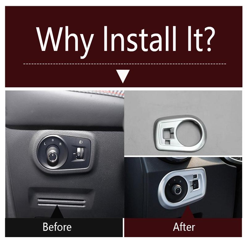 Front Head Lights Lamps Switch Button Control Panel Cover Trim Matte / Carbon Fiber Accessories Interior For MG ZS 2018 -