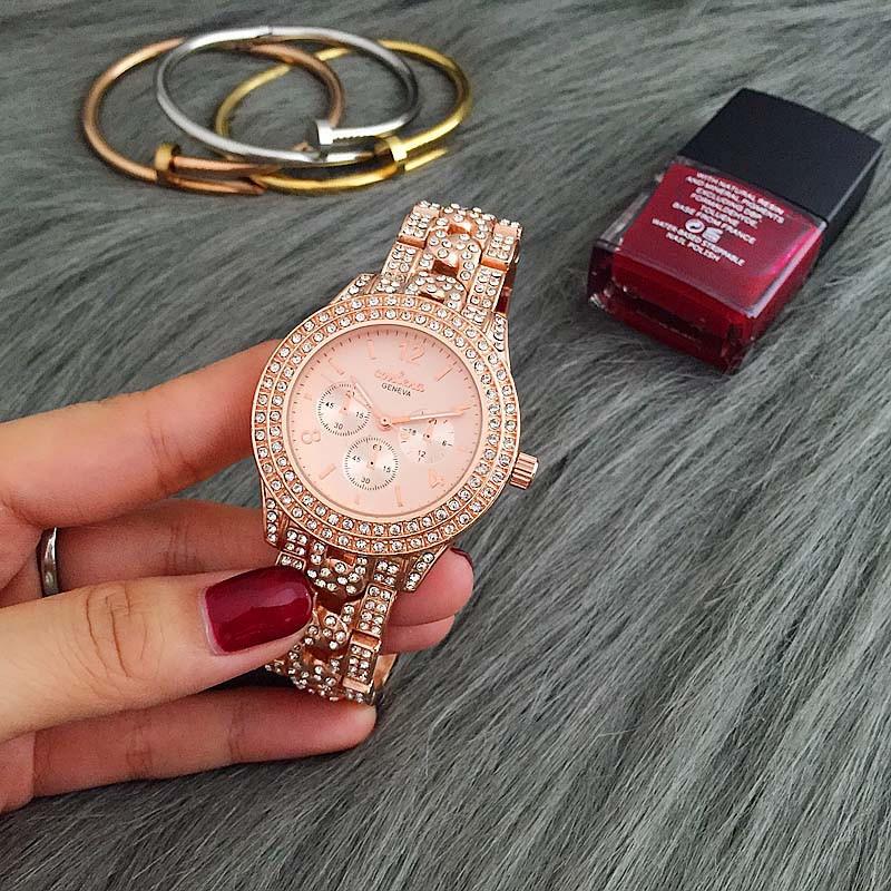 CONTENA marque mode robe montre dames luxe strass montre à Quartz