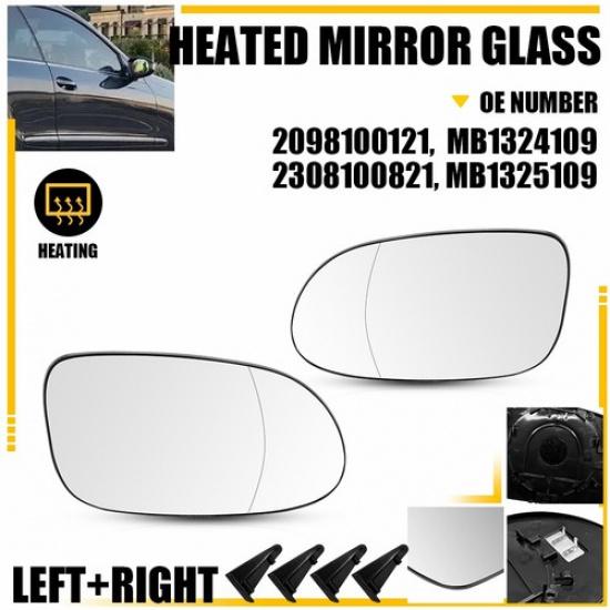 Clear Heated Mirror Glass Fit Mercedes Benz CLK63 CLK55 CLK350 CLK320 Left Right