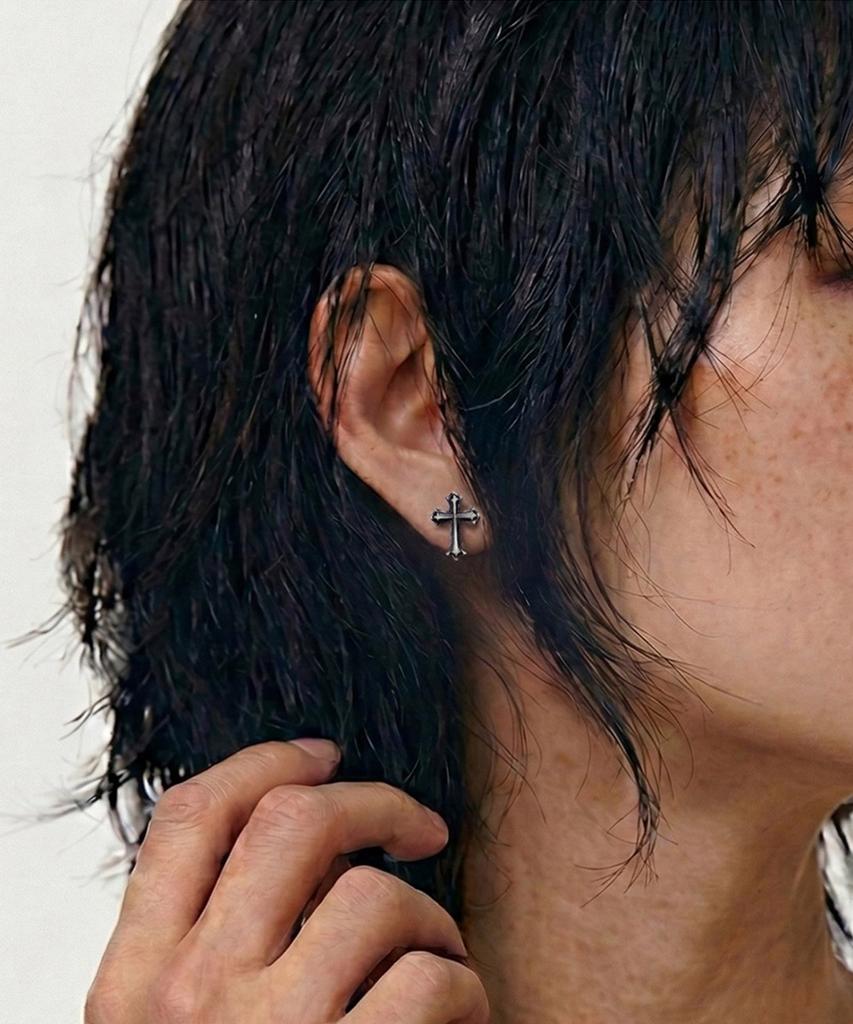 Mars Mark Basic Christian Cross Earring