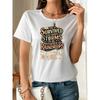 Womens Rainstory Print T Shirt Round Neck Casual Loose Short Sleeve Fashion Top