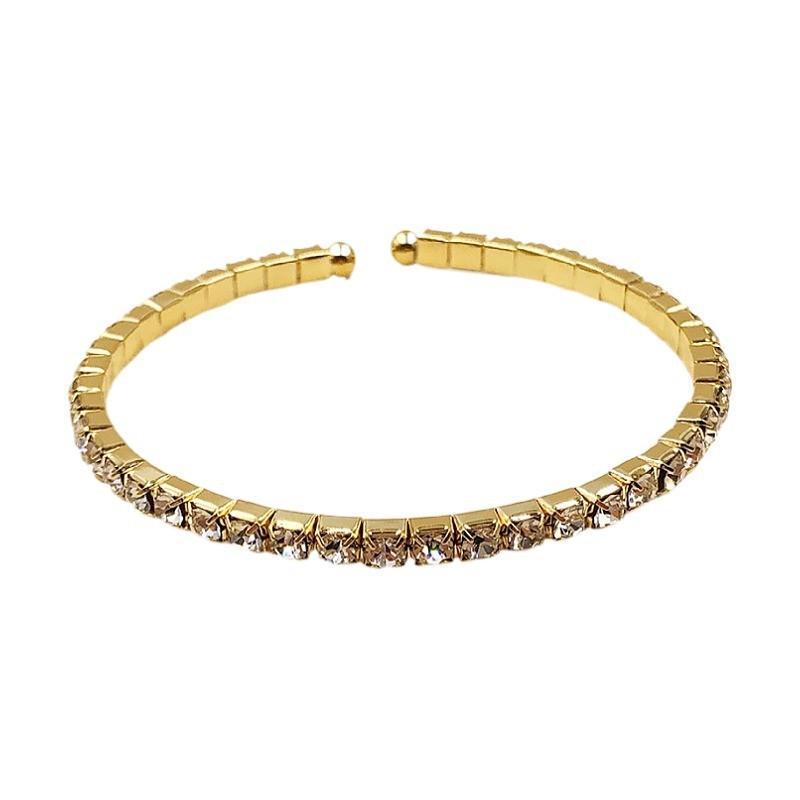 Bridal Accessories Full Diamond Open Elastic Bracelet, Claw Chain Diamond Bracelet, Wedding Accessories