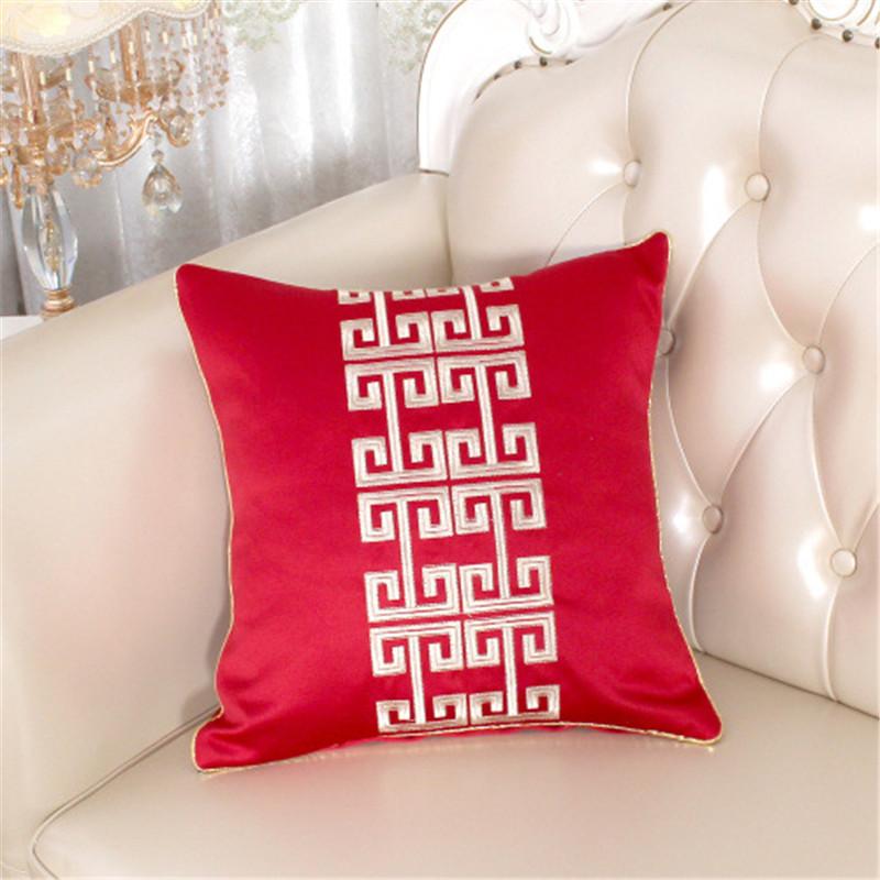 

45x45cm Solid Color Embroidered Pillow Case Decorative Cushion Cover Home Jacquard Living Room Bedroom Sofa Waist Pillow