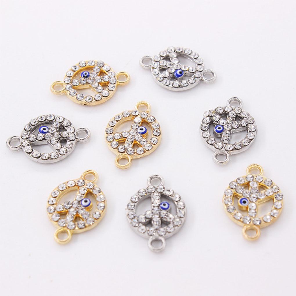 10 Pieces Eye Pendant Charm Round Handicraft Hole Connector Drop Oil Jewelry Supplies DIY Women Bracelets Accessories
