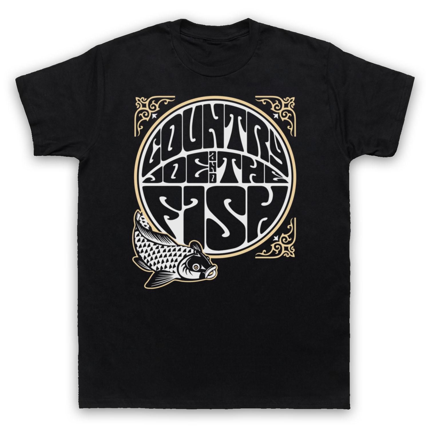 

100% cotton TOPS UNISEX TEES MENS WOMENS COUNTRY JOE AND THE FISH UNOFFICIAL CLASSIC ROCK BAND T-SHIRT XL чёрный