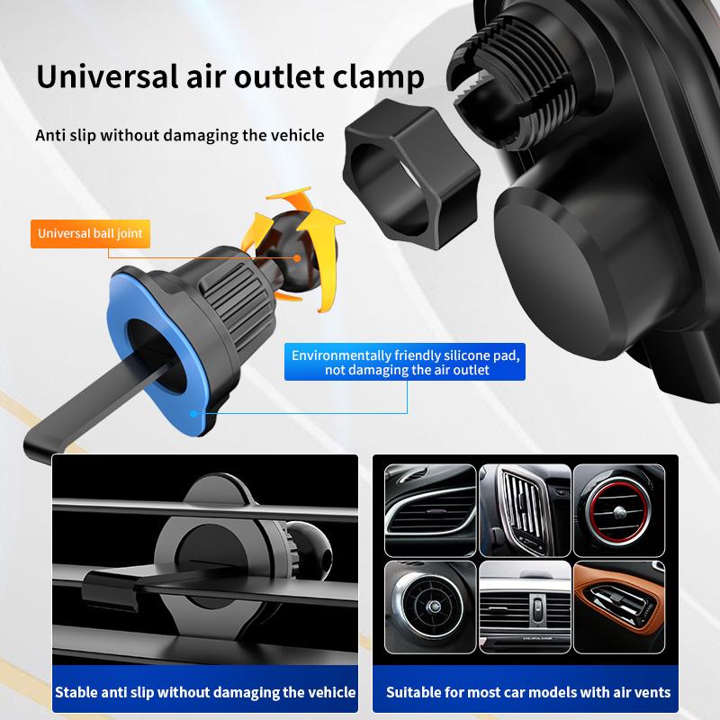 2025 neu A5 Dreiachsige Verknüpfung Kreatives transparentes Aufnahmelicht Leuchtend Kabelloses Laden Handy Autohalterung